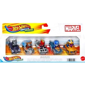 MARVEL × HotWheeLs 5-PACK, 5Riders/1:64, Multicolor.